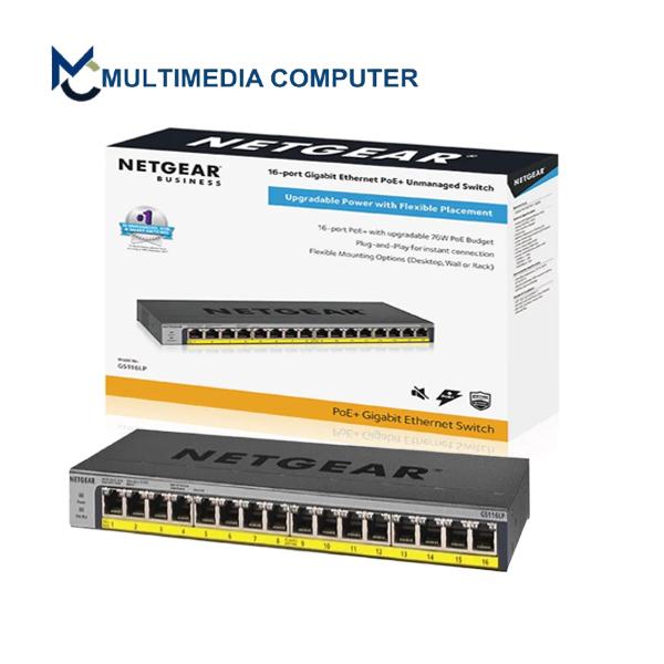 NETGEAR GS116LP 16-PORT GIGABIT ETHERNET RACKMOUNT UNMANAGED POE POE+ SWITCH NETGEAR-GS116LP-16-PORT-GIGABIT-ETHERNET-RACKMOUNT-UNMANAGED-POE-POE-SWITCH